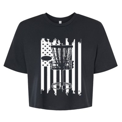 Disc Golf Usa Flag Bella+Canvas Jersey Crop Tee