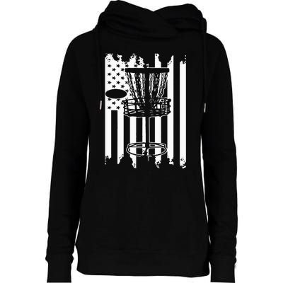 Disc Golf Usa Flag Womens Funnel Neck Pullover Hood