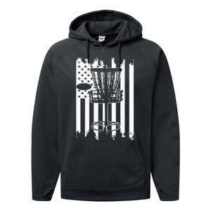 Disc Golf Usa Flag Performance Fleece Hoodie