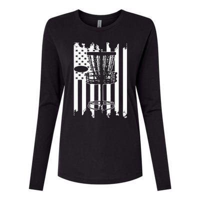 Disc Golf Usa Flag Womens Cotton Relaxed Long Sleeve T-Shirt