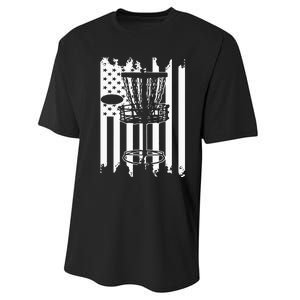 Disc Golf Usa Flag Performance Sprint T-Shirt