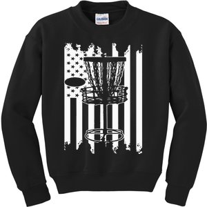 Disc Golf Usa Flag Kids Sweatshirt