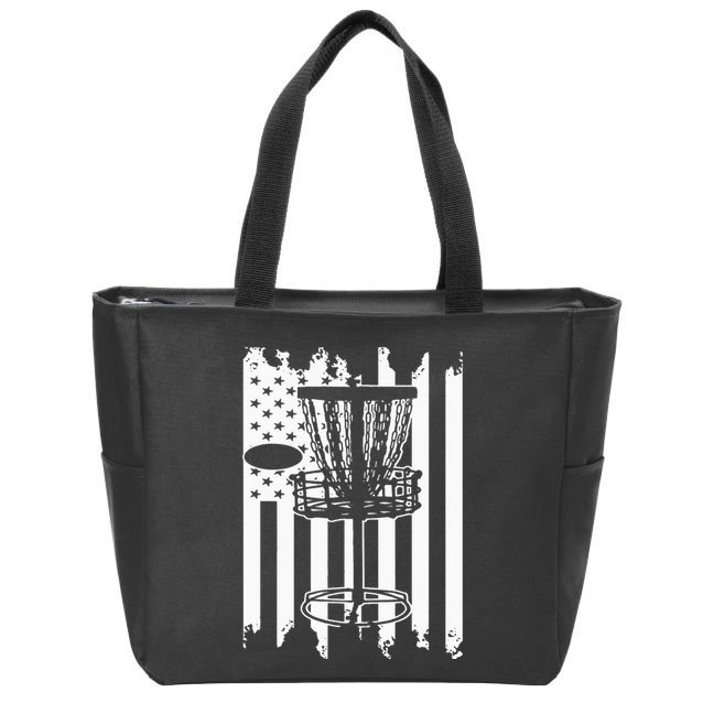 Disc Golf Usa Flag Zip Tote Bag