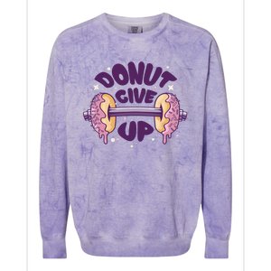 Donut Give Up Weightlifting Fitness Funny Colorblast Crewneck Sweatshirt