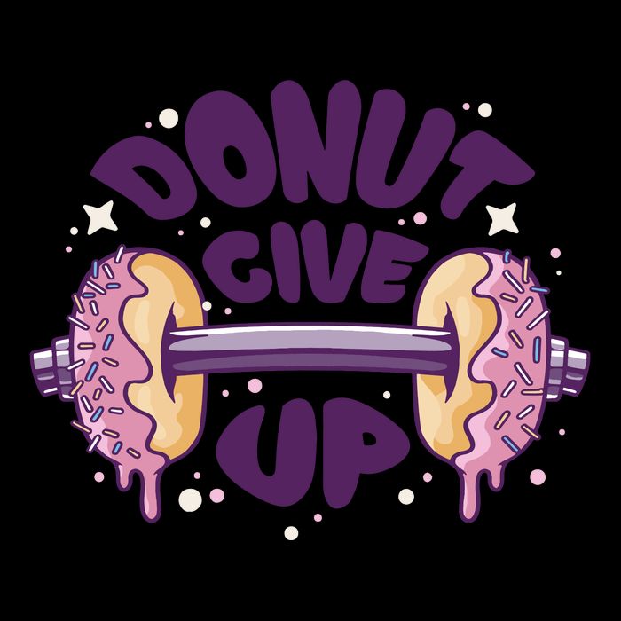 Donut Give Up Weightlifting Fitness Funny 7-Panel Snapback Hat