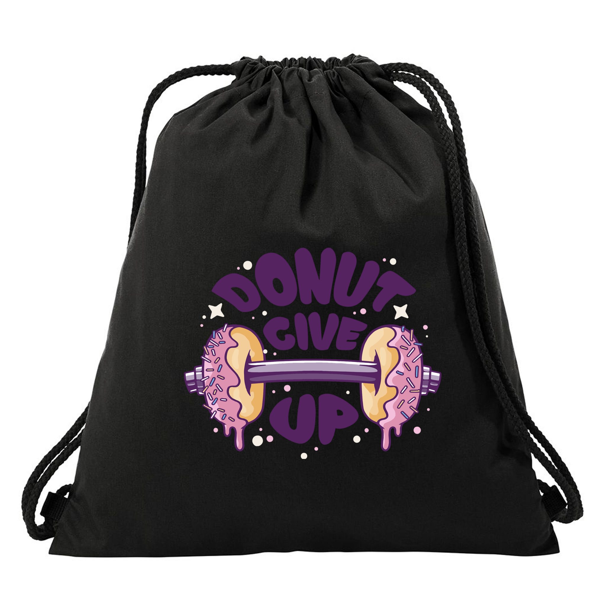 Donut Give Up Weightlifting Fitness Funny Drawstring Bag