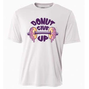 Donut Give Up Weightlifting Fitness Funny Cooling Performance Crew T-Shirt