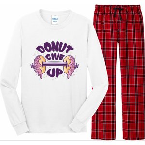 Donut Give Up Weightlifting Fitness Funny Long Sleeve Pajama Set