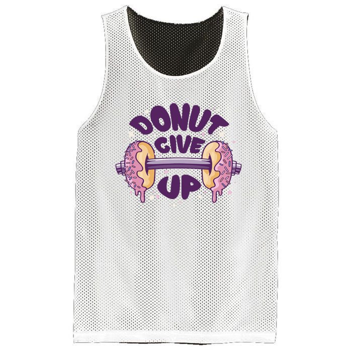 Donut Give Up Weightlifting Fitness Funny Mesh Reversible Basketball Jersey Tank