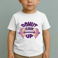 Donut Give Up Weightlifting Fitness Funny Toddler T-Shirt