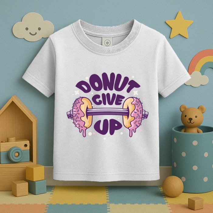 Donut Give Up Weightlifting Fitness Funny Toddler T-Shirt