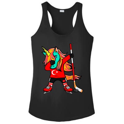 Dabbing Green Unicorn Turkey Ice Hockey Fans Jersey Sport Gift Ladies PosiCharge Competitor Racerback Tank