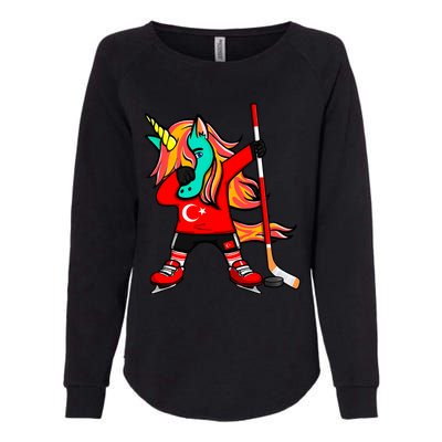 Dabbing Green Unicorn Turkey Ice Hockey Fans Jersey Sport Gift Womens California Wash Sweatshirt