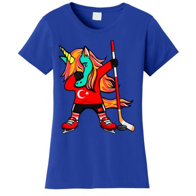 Dabbing Green Unicorn Turkey Ice Hockey Fans Jersey Sport Gift Women's T-Shirt