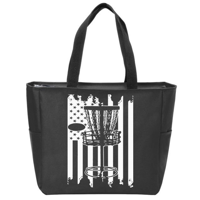 Disc Golf Usa Flag Zip Tote Bag