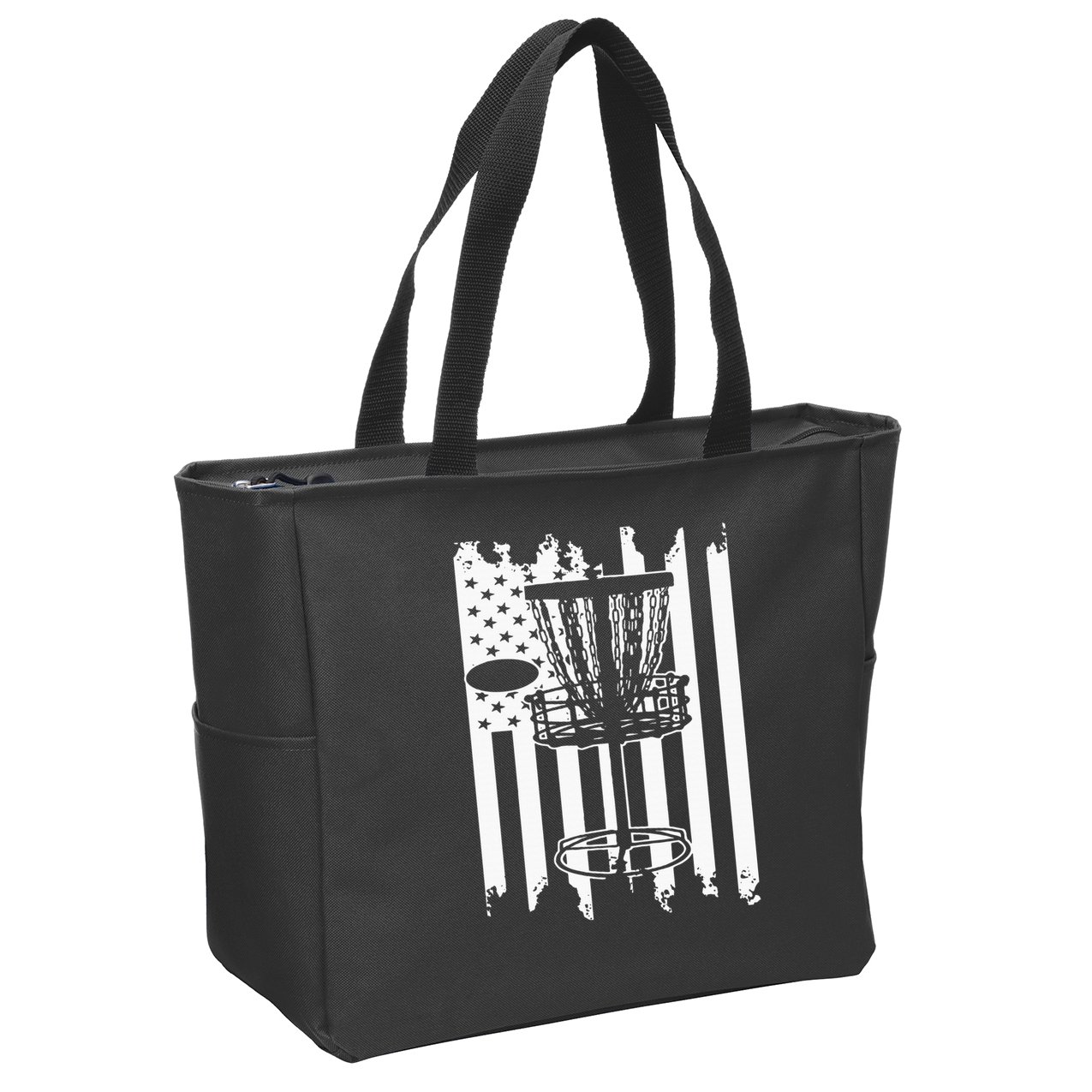 Disc Golf Usa Flag Zip Tote Bag