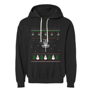 Disc Golf Ugly Christmas Sweater Pajama Garment-Dyed Fleece Hoodie