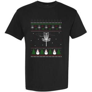 Disc Golf Ugly Christmas Sweater Pajama Garment-Dyed Heavyweight T-Shirt