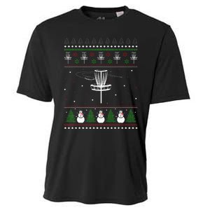 Disc Golf Ugly Christmas Sweater Pajama Cooling Performance Crew T-Shirt