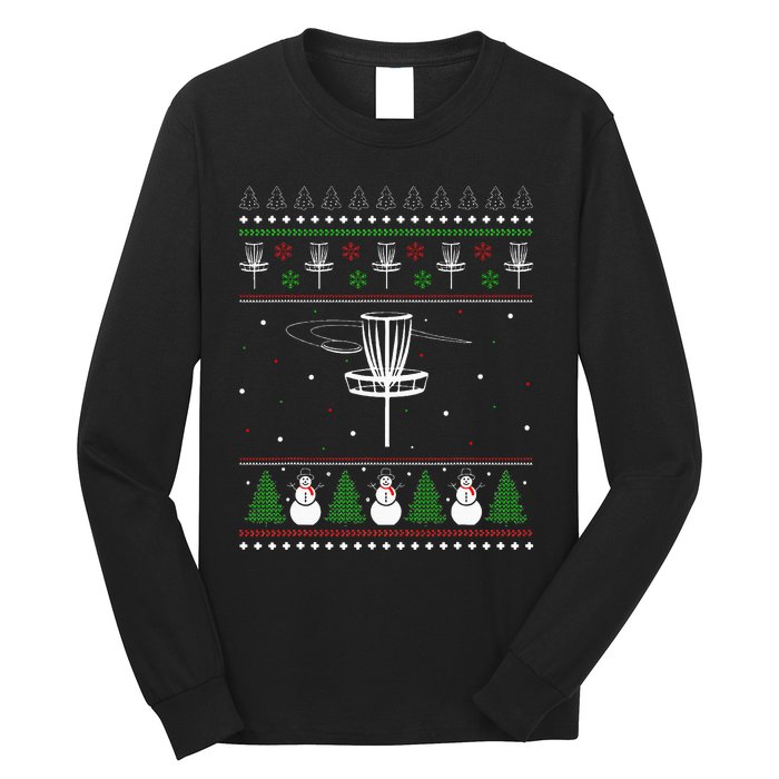 Disc Golf Ugly Christmas Sweater Pajama Long Sleeve Shirt