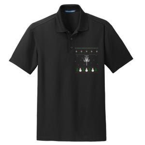 Disc Golf Ugly Christmas Sweater Pajama Dry Zone Grid Polo