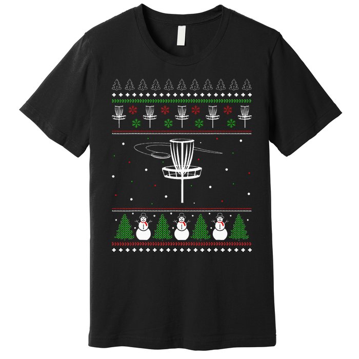 Disc Golf Ugly Christmas Sweater Pajama Premium T-Shirt