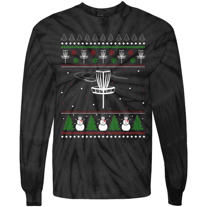 Disc Golf Ugly Christmas Sweater Pajama Tie-Dye Long Sleeve Shirt