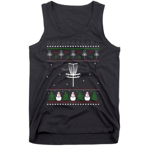 Disc Golf Ugly Christmas Sweater Pajama Tank Top