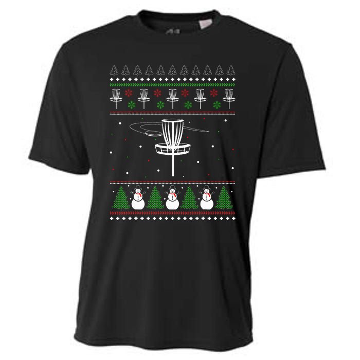 Disc Golf Ugly Christmas Sweater Pajama Gifts Cooling Performance Crew T-Shirt