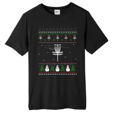 Disc Golf Ugly Christmas Sweater Pajama Gifts Tall Fusion ChromaSoft Performance T-Shirt