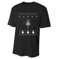 Disc Golf Ugly Christmas Sweater Pajama Gifts Performance Sprint T-Shirt