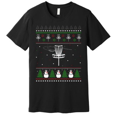 Disc Golf Ugly Christmas Sweater Pajama Gifts Premium T-Shirt