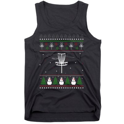 Disc Golf Ugly Christmas Sweater Pajama Gifts Tank Top