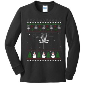 Disc Golf Ugly Christmas Sweater Pajama Gifts Kids Long Sleeve Shirt