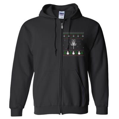 Disc Golf Ugly Christmas Sweater Pajama Gifts Full Zip Hoodie