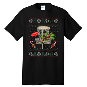 Disc Golf Ugly Christmas Pajama Xmas Funny Tall T-Shirt