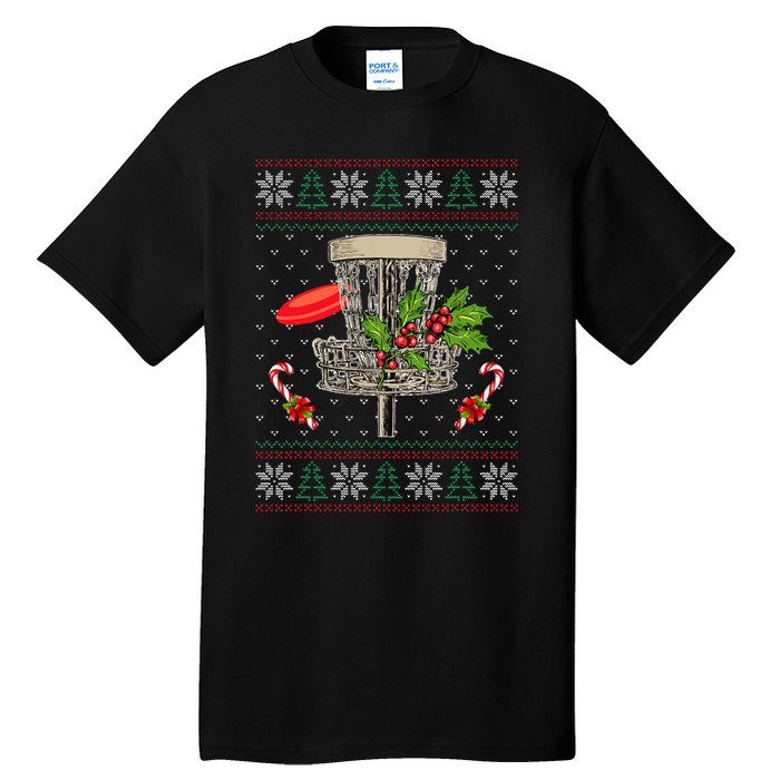 Disc Golf Ugly Christmas Pajama Xmas Funny Tall T-Shirt