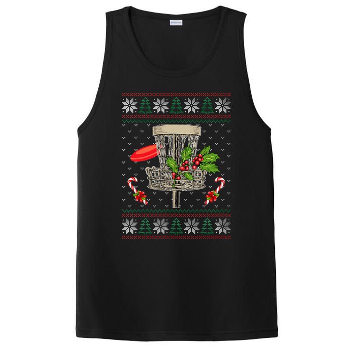 Disc Golf Ugly Christmas Pajama Xmas Funny PosiCharge Competitor Tank