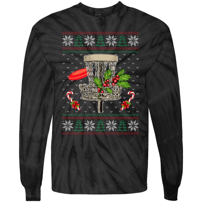 Disc Golf Ugly Christmas Pajama Xmas Funny Tie-Dye Long Sleeve Shirt