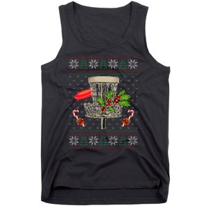 Disc Golf Ugly Christmas Pajama Xmas Funny Tank Top