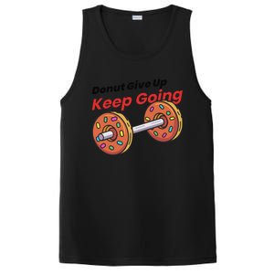 Donut Give Up Funny Fitness Gym Donut Sweets Lifting PosiCharge Competitor Tank