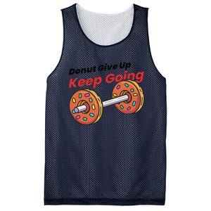 Donut Give Up Funny Fitness Gym Donut Sweets Lifting Mesh Reversible Basketball Jersey Tank