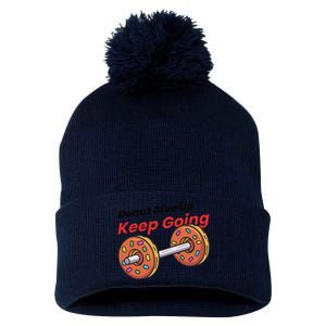 Donut Give Up Funny Fitness Gym Donut Sweets Lifting Pom Pom 12in Knit Beanie