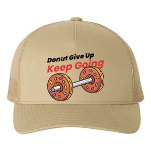 Donut Give Up Funny Fitness Gym Donut Sweets Lifting Yupoong Adult 5-Panel Trucker Hat