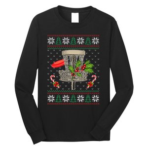 Disc Golf Ugly Christmas Pajama Xmas Funny golf player Long Sleeve Shirt