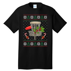 Disc Golf Ugly Christmas Pajama Xmas Funny golf player Tall T-Shirt