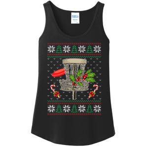 Disc Golf Ugly Christmas Pajama Xmas Funny golf player Ladies Essential Tank