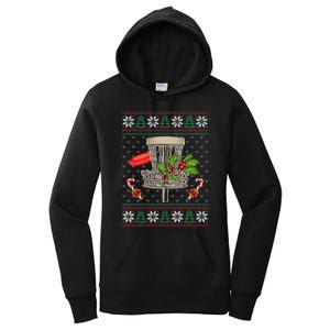 Disc Golf Ugly Christmas Pajama Xmas Funny golf player Women's Pullover Hoodie