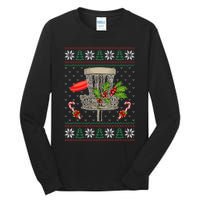 Disc Golf Ugly Christmas Pajama Xmas Funny golf player Tall Long Sleeve T-Shirt