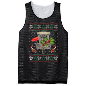 Disc Golf Ugly Christmas Pajama Xmas Funny golf player Mesh Reversible Basketball Jersey Tank